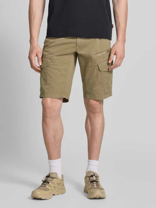 Zdjęcie produktu Bermudy cargo o kroju tapered fit z kieszeniami z patką model 'Nordrop' PME Legend Beżowy