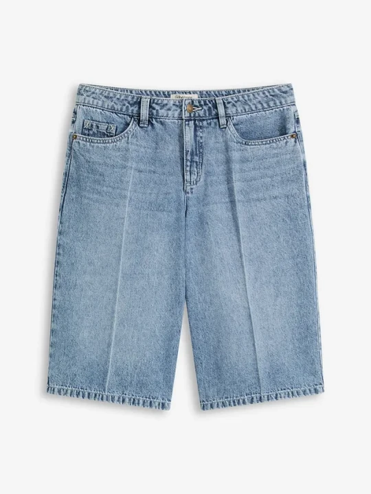 Zdjęcie produktu Bermudy jeansowe ze średnim stanem BonPrix niebieski