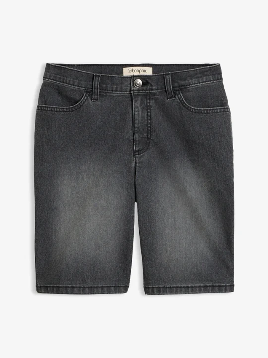 Zdjęcie produktu Bermudy jeansowe ze średnim stanem BonPrix czarny