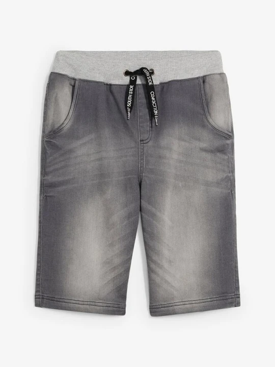 Zdjęcie produktu Bermudy jeansowo-dresowe BonPrix szary