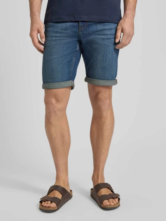 Zdjęcie produktu Bermudy jeansy krój regular fit z mieszanka bawełny Tom Tailor Granatowy
