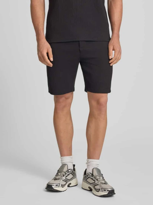 Zdjęcie produktu Bermudy o kroju regular fit z fakturowanego materiału model 'TREY LIFE' Only & Sons Czarny