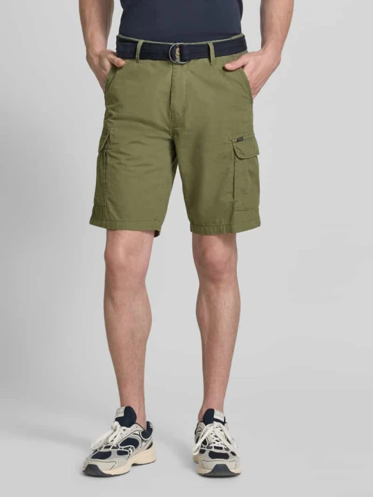 Zdjęcie produktu Bermudy o kroju regular fit z kieszeniami cargo Petrol Khaki