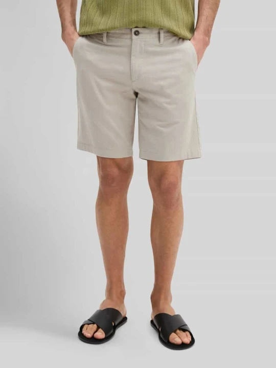 Zdjęcie produktu Bermudy o kroju regular fit z mieszanki bawełny i elastanu model 'SALO' Marc O'Polo Beżowy