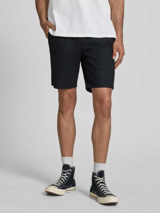 Zdjęcie produktu Bermudy o kroju regular fit z mieszanki bawełny i lnu model 'LINUS' Only & Sons Czarny