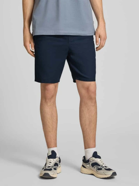 Zdjęcie produktu Bermudy o kroju regular fit z mieszanki bawełny i lnu model 'LINUS' Only & Sons Ciemnoniebieski