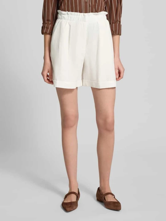 Zdjęcie produktu Bermudy o kroju regular fit z mieszanki bawełny i lnu model 'SELMA' Vero Moda Biały