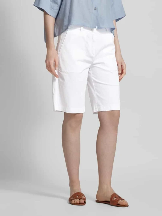 Zdjęcie produktu Bermudy o kroju regular fit z wpuszczanymi kieszeniami model ‘STELLA’ CAMBIO Biały