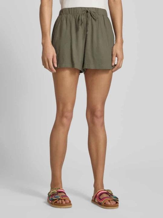 Zdjęcie produktu Bermudy o kroju relaxed fit z mieszanki wiskozy i lnu model 'GOA' Only Oliwkowy