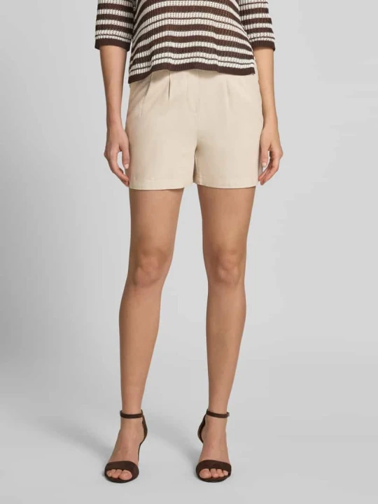 Zdjęcie produktu Bermudy o kroju relaxed fit z mieszanki wiskozy i lnu model 'JESMILO' Vero Moda Écru