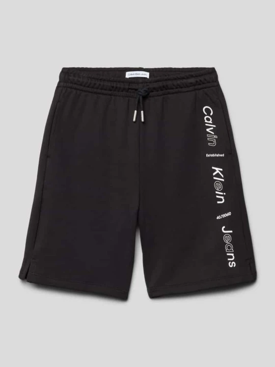 Zdjęcie produktu Bermudy o kroju relaxed fit z nadrukiem z logo model ‘MAXI’ Calvin Klein Jeans Czarny