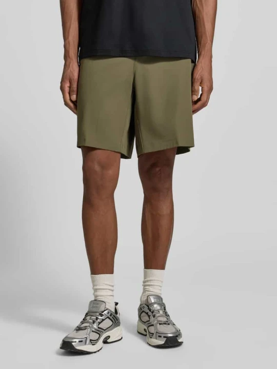 Zdjęcie produktu Bermudy o kroju relaxed fit z napisem z logo model 'SPIRIT70' Boss Oliwkowy
