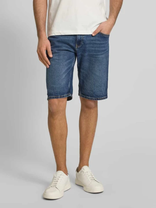 Zdjęcie produktu Bermudy o kroju slim fit z mieszanki bawełny model ‘PIERS’ Tom Tailor Ciemnoniebieski