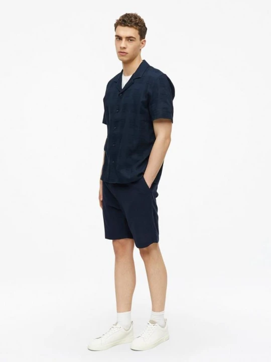 Zdjęcie produktu Fakturowane bermudy Detroit / Relaxed Fit / Mid Rise s.Oliver niebieski