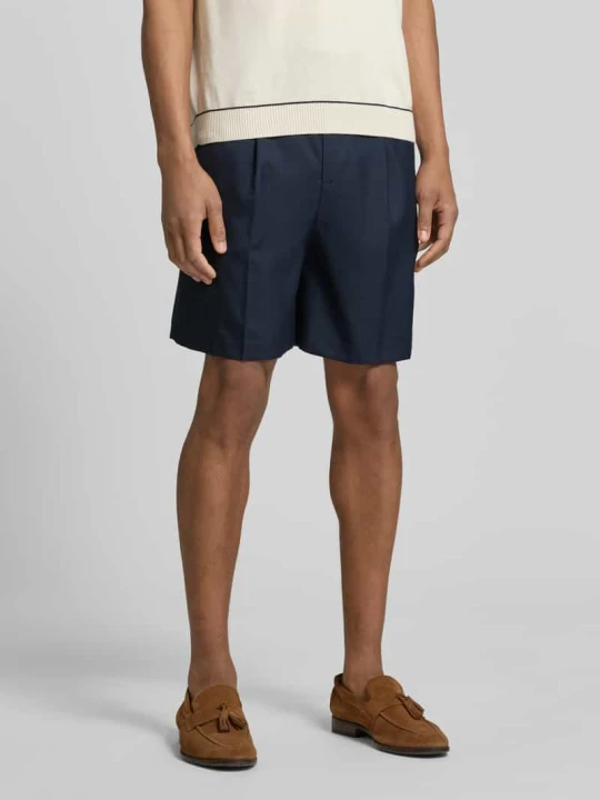Zdjęcie produktu Bermudy w kroju loose fit z dodatkiem wełny model 'OTTO' Selected Granatowy