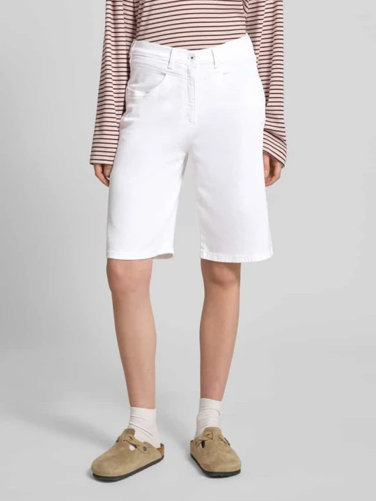 Zdjęcie produktu Bermudy wide leg z mieszanki bawełny Raphaela By Brax Biały