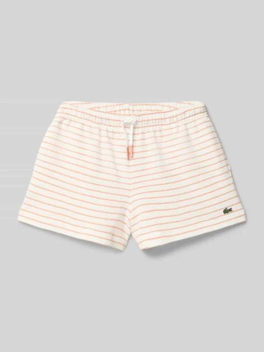 Zdjęcie produktu Bermudy z detalami z logo Lacoste Écru