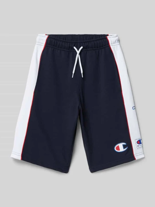 Zdjęcie produktu Bermudy o kroju regular fit z nadrukiem z logo Champion Granatowy