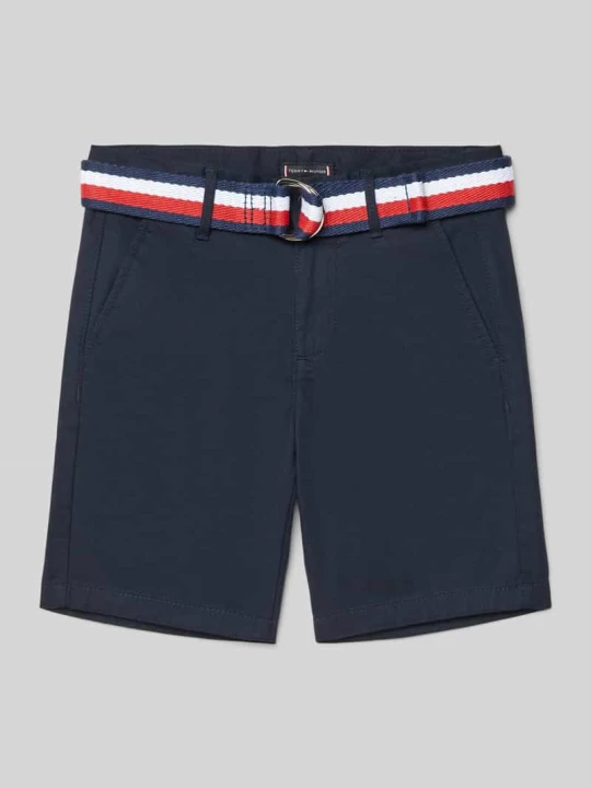 Zdjęcie produktu Bermudy z paskiem z tkaniny Tommy Hilfiger Granatowy