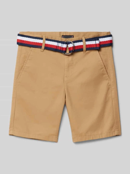 Zdjęcie produktu Bermudy z paskiem z tkaniny Tommy Hilfiger Camel