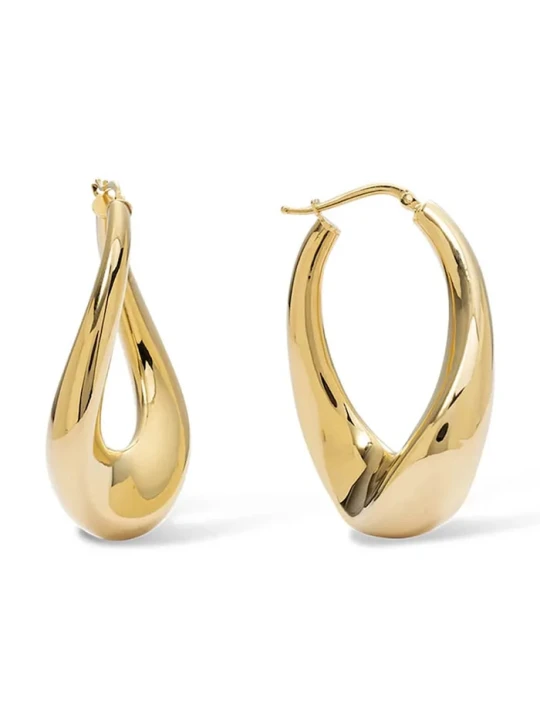 Zdjęcie produktu BERRIES kolczyki damskie srebrne pozłacane Loop Earrings złoty