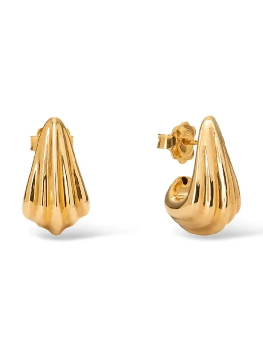 Zdjęcie produktu BERRIES kolczyki damskie srebrne pozłacane SHELL MINI Earrings złoty
