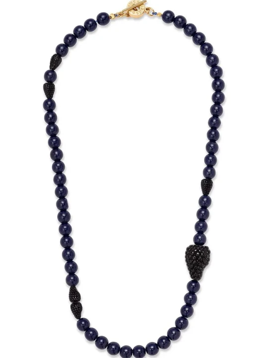Zdjęcie produktu BERRIES naszyjnik damski srebrny pozłacany Berry Necklace granatowy