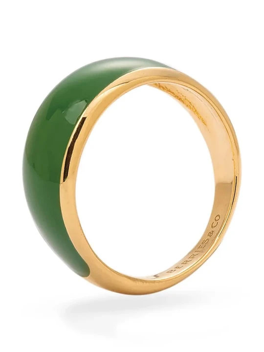 Zdjęcie produktu BERRIES pierścionek damski srebrny pozłacany emaliowany Viva Green Apple Mini Ring złoty