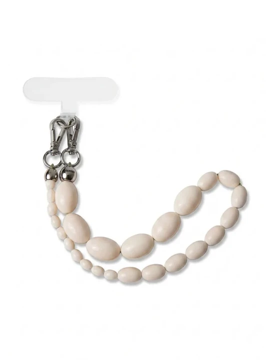 Zdjęcie produktu BERRIES zawieszka do telefonu damska z żywicy syntetycznej Alabaster phone strap beżowy