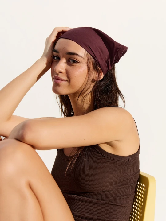 Zdjęcie produktu Bershka Bandana Do Włosów Z Falbankami Kobieta Rubinowy