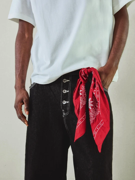 Zdjęcie produktu Bershka Bandana Z Nadrukiem Mężczyzna Czerwony