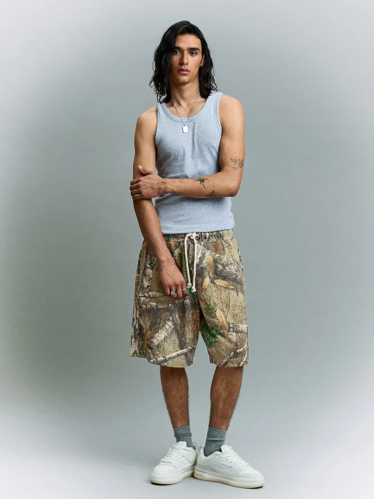 Zdjęcie produktu Bershka Bermudy Boxy Z Nadrukiem Mężczyzna Piaskowy