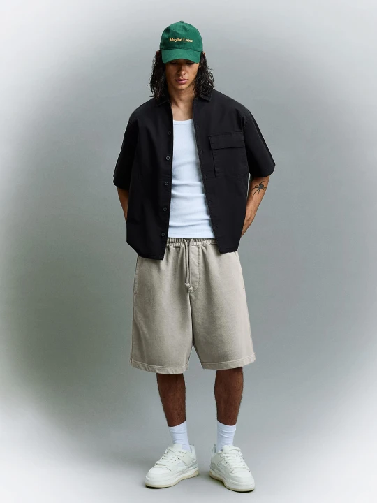 Zdjęcie produktu Bershka Bermudy Boxy Z Nadrukiem Mężczyzna Szary