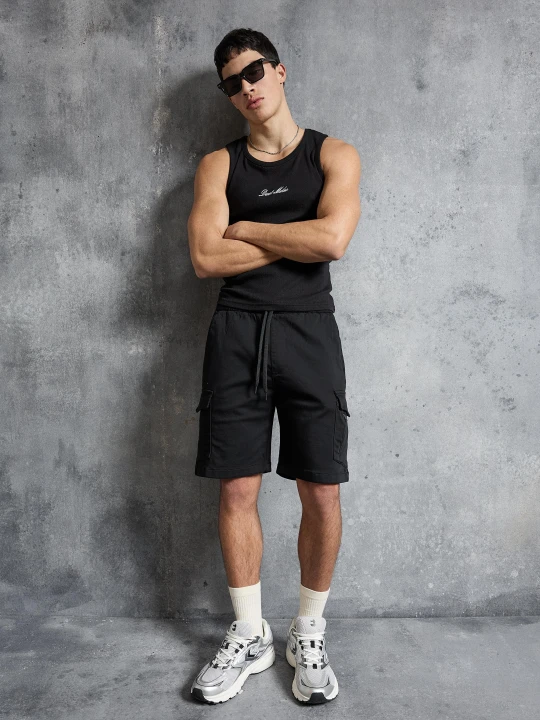 Zdjęcie produktu Bershka Bermudy Regular Fit Cargo Mężczyzna Czarny