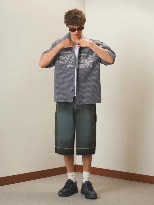 Zdjęcie produktu Bershka Bermudy Skater Mężczyzna Zielony