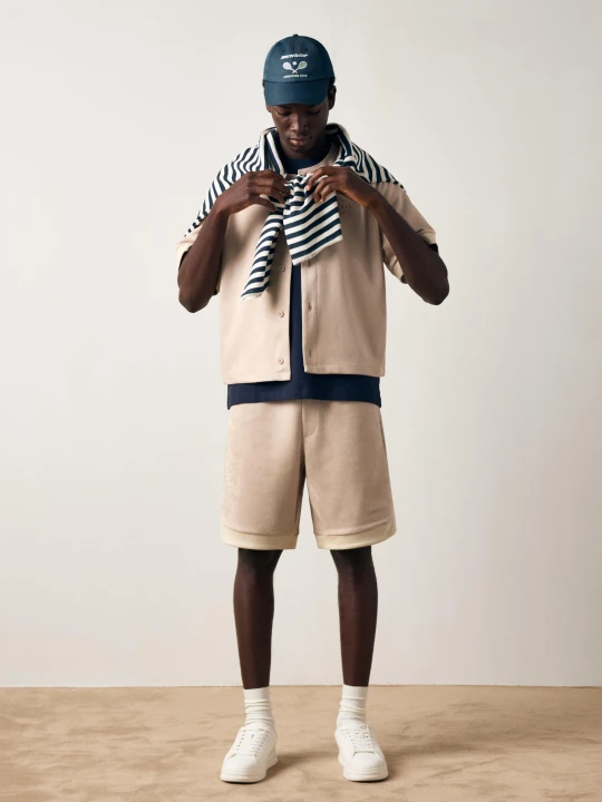 Zdjęcie produktu Bershka Bermudy Skater Ze Sztucznego Zamszu Dunlop Mężczyzna Piaskowy