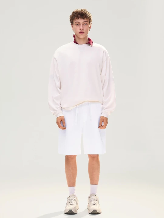 Zdjęcie produktu Bershka Bermudy Z Dzianiny Dresowej Mężczyzna Biały