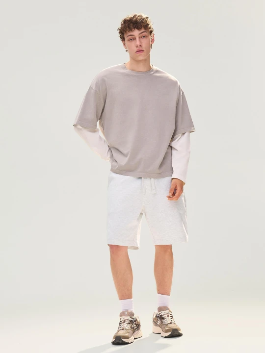 Zdjęcie produktu Bershka Bermudy Z Dzianiny Dresowej Mężczyzna Szary