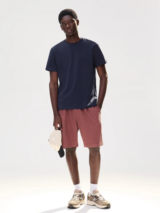 Zdjęcie produktu Bershka Bermudy Z Fakturą Mężczyzna Rubinowy