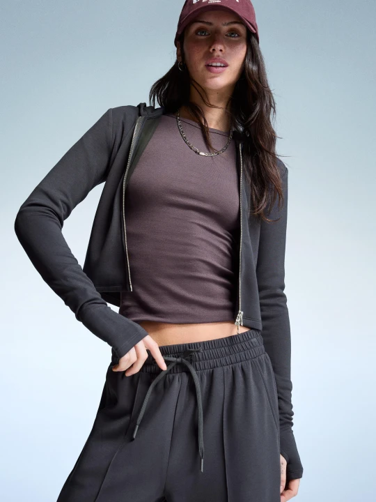 Zdjęcie produktu Bershka Bluza Soft Z Modalem I Kapturem Kobieta Szary