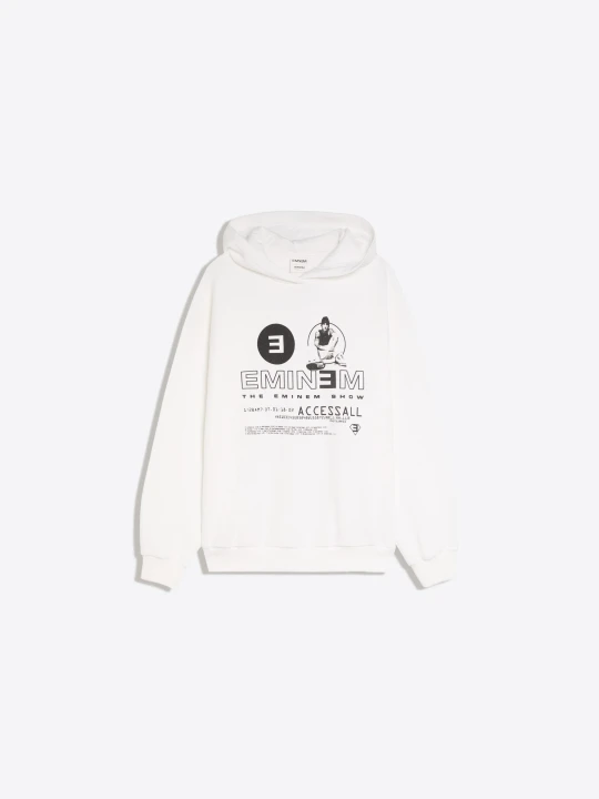 Zdjęcie produktu Bershka Bluza Z Kapturem Eminem Kobieta Biały Złamany