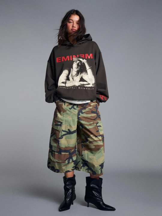 Zdjęcie produktu Bershka Bluza Z Kapturem Eminem Kobieta Czarny