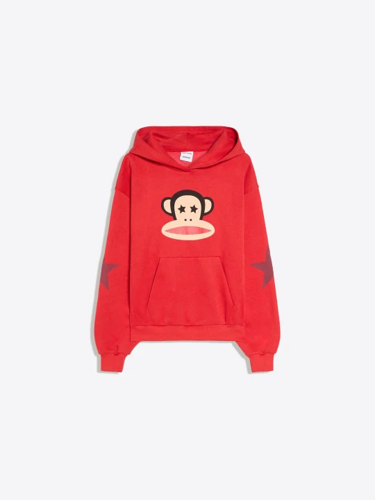 Zdjęcie produktu Bershka Bluza Z Kapturem I Nadrukiem Paul Frank Kobieta Czerwony