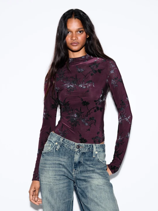 Zdjęcie produktu Bershka Body I Długi Rękaw Kobieta Fioletowy