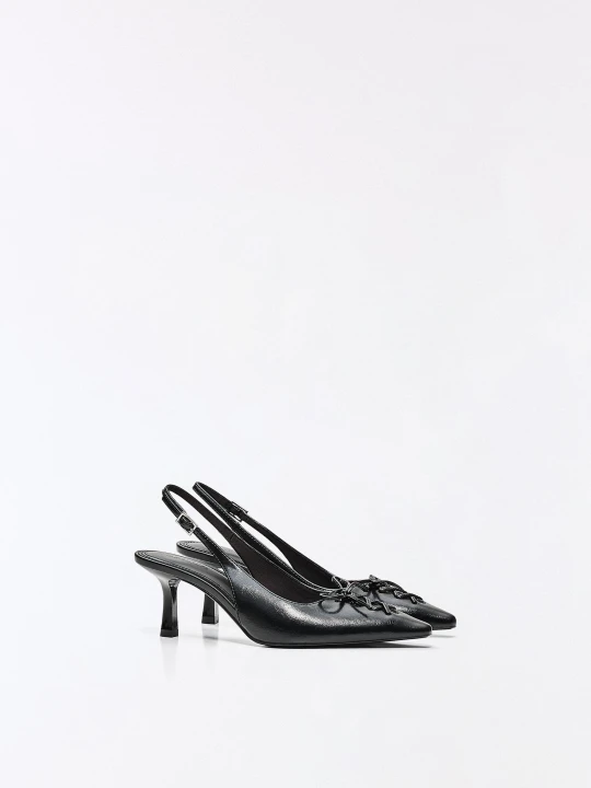 Zdjęcie produktu Bershka Buty Kitten Heel Z Gorsetowym Wiązaniem Kobieta Czarny