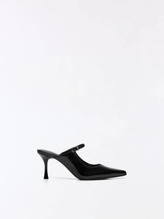 Zdjęcie produktu Bershka Buty Na Obcasie Typu Mule Z Klamrą Kobieta Czarny