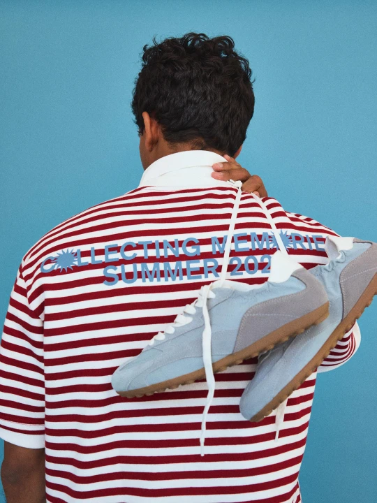 Zdjęcie produktu Bershka Buty Sportowe W Cienkim Stylu Retro Mężczyzna Niebieski
