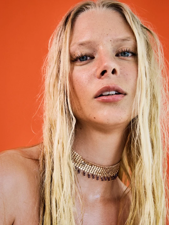 Zdjęcie produktu Bershka Choker Z Siateczki Kobieta Złoty