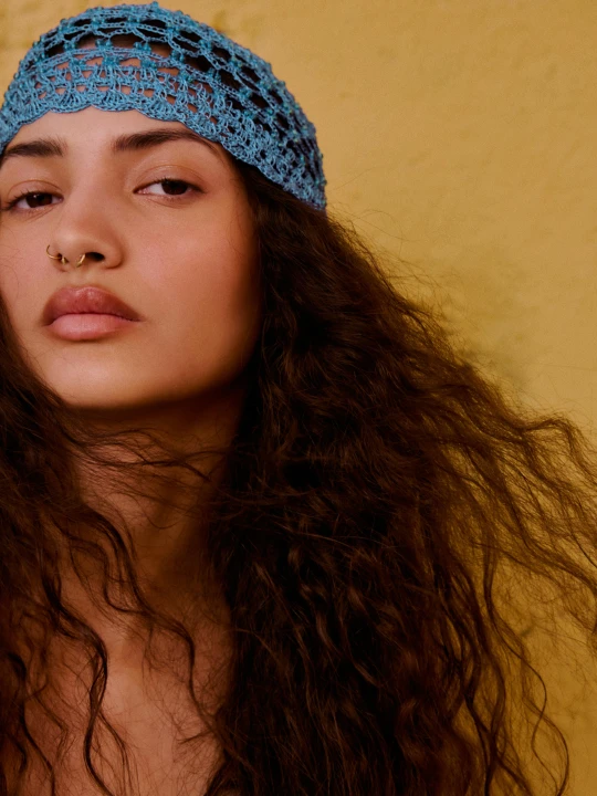 Zdjęcie produktu Bershka Czapka Beanie Z Koralikami Kobieta Niebieski