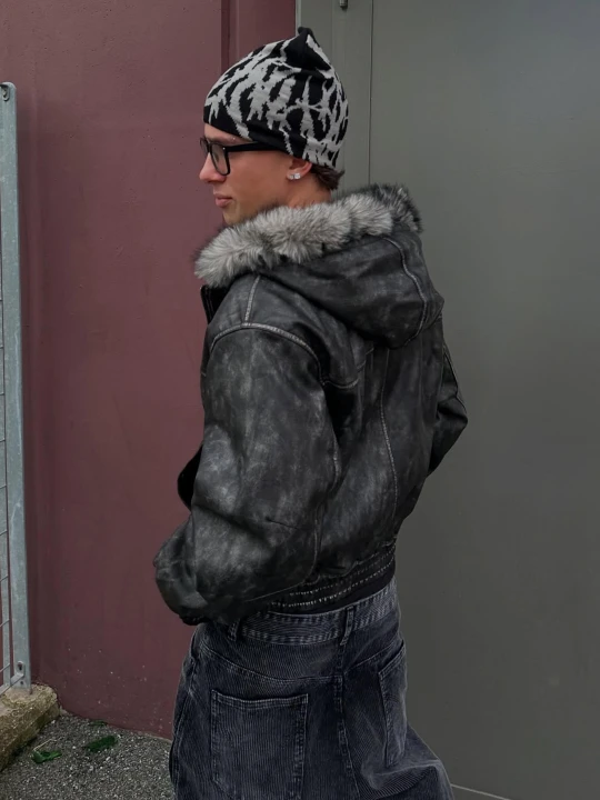 Zdjęcie produktu Bershka Czapka Beanie Żakardowa Mężczyzna Czarny